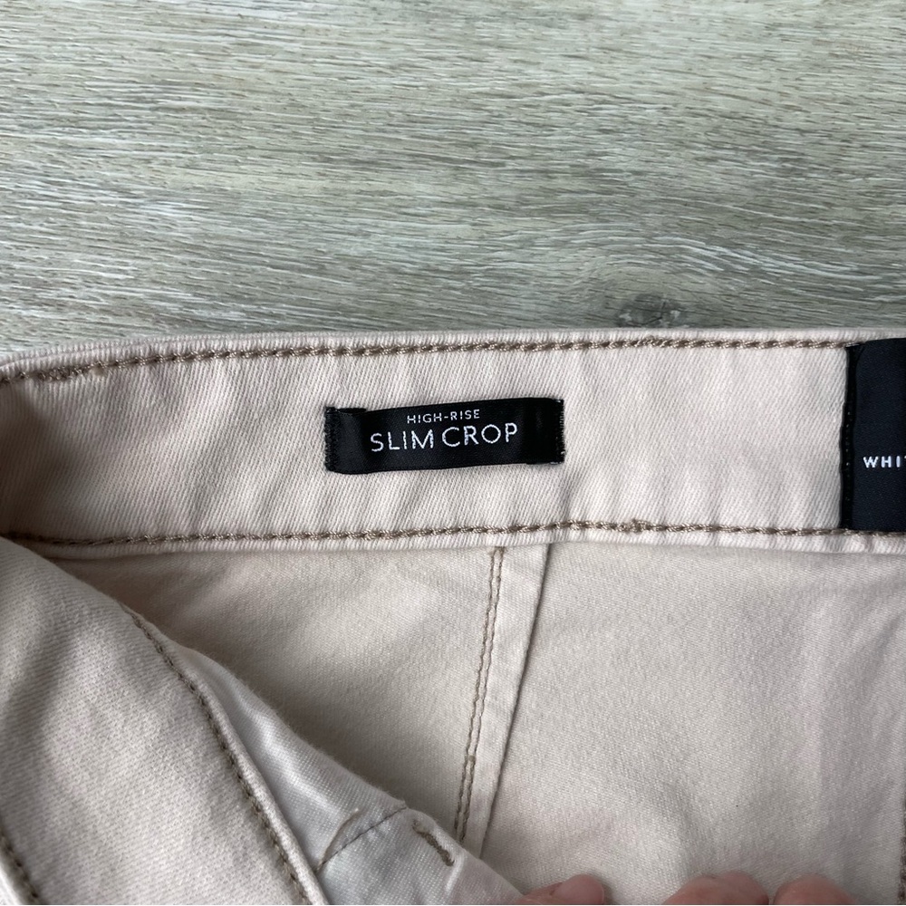 High-Rise Grommet Slim Crop Jean Pants Bone Size 0 WHBM-White House Black Market - Picture 7 of 13